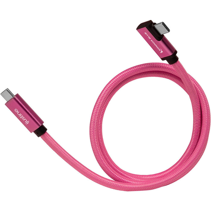 Kondor Blue iJustine Male USB-C 3.2 Gen 2 Right Angle Cable (3', Pink)