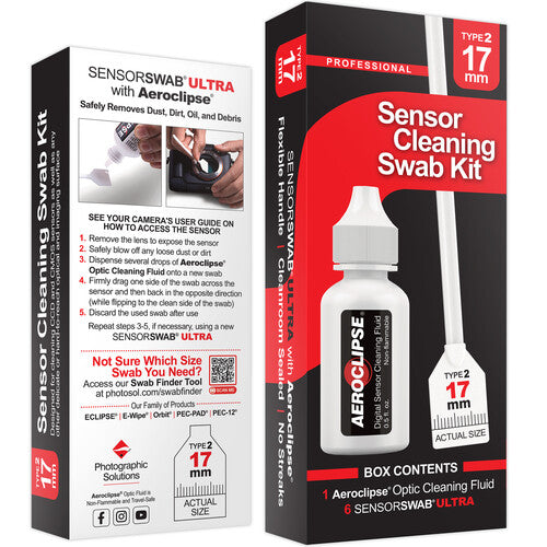 Photographic Solutions Sensor Cleaning Swab Kit (17mm Swab, Aeroclipse Solution)