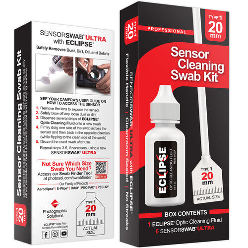 Photographic Solutions Sensor Cleaning Swab Kit (20mm Swab, Eclipse Solution)