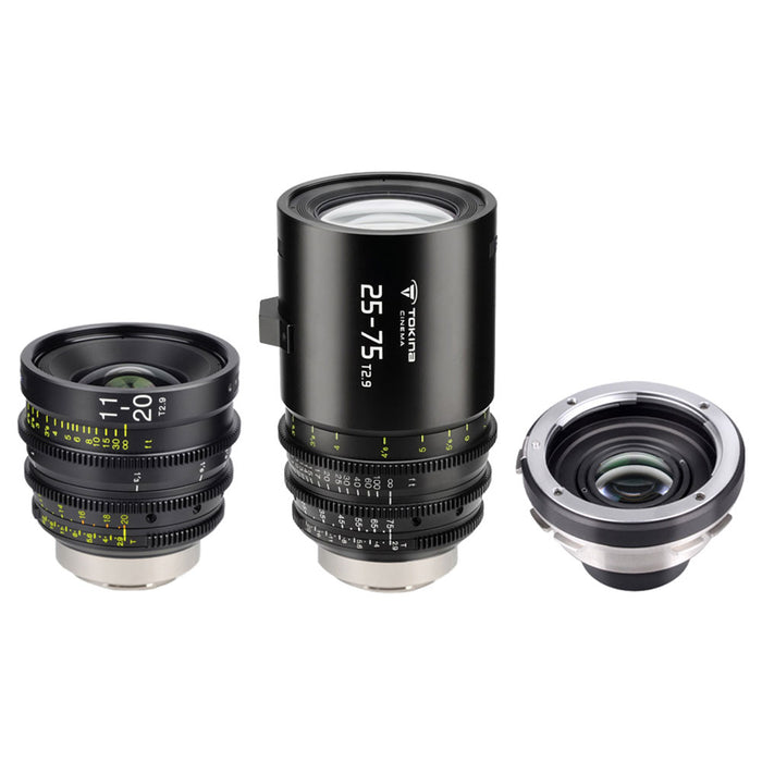 Tokina Cinema 11-20mm + 25-75mm 2-Lens Kit EF Mount with 1.6x Expander EF to PL
