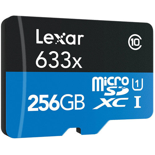 Lexar 256GB High-Performance 633x UHS-I microSDXC Memory Card with SD Adapter
