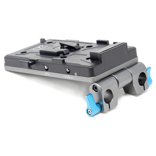Kondor Blue Cine Battery Plate with 15mm Rod Clamp (V-Mount, Space Gray)