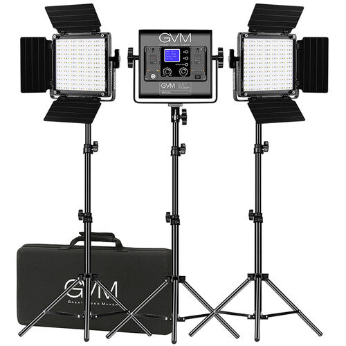 GVM 800D-RGB LED Studio 3-Video Light Kit — Hot Rod Cameras