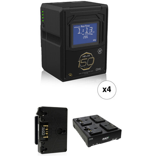 Core SWX Helix Max 147Wh 4x Battery & Charger Kit with Direct Connect (Gold Mount)