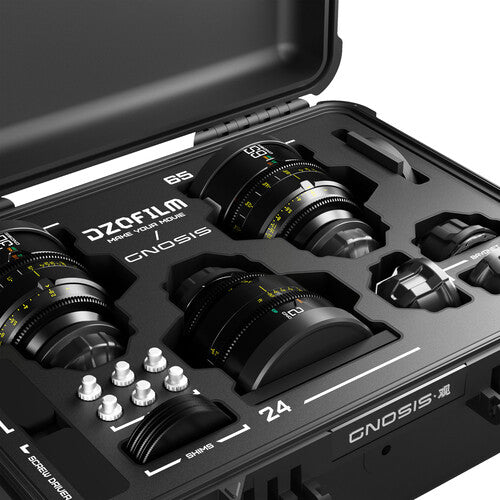 DZOFilm 24, 32, 65mm T2.8 Gnosis Macro Prime 3-Lens Kit (LPL with PL & EF Mounts, Feet)