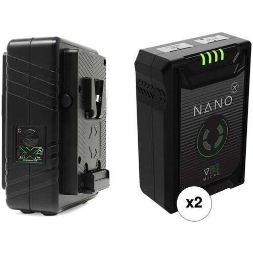 Core SWX NANO 2x V50 Micro 49Wh Lithium-Ion Battery with GPM-X2S Dual Travel Battery Charger (V-Mount)