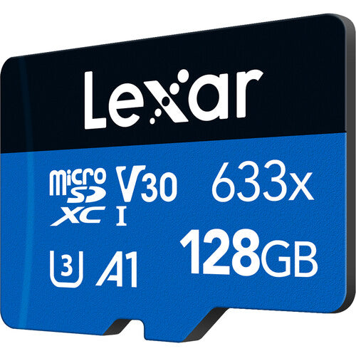 Lexar 128GB High-Performance 633x UHS-I microSDXC Memory Card with SD Adapter