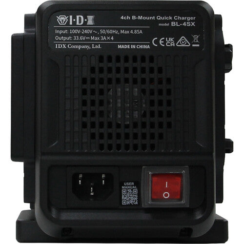 IDX System Technology BL-4SX 4-Bay Battery Simultaneous Quick Charger (B-Mount)