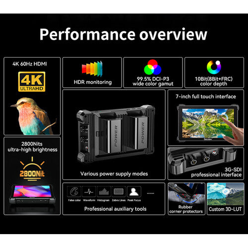 Desview R7S III 7" High-Bright 1080p Touchscreen HDMI/3G-SDI Monitor with Dual L-Series Plate