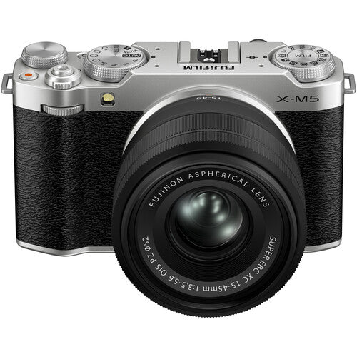 FUJIFILM X-M5 Mirrorless Camera with XC 15-45mm f/3.5-5.6 Lens (Silver)