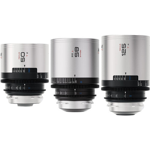 BLAZAR LENS Remus 50/85/125mm Full-Frame 1.5x Anamorphic 3-Lens Kit with Case (ARRI PL, Silver Flare)