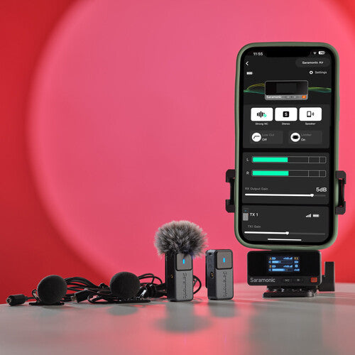 Saramonic Air 2-Person Mini Wireless Lavalier Microphone System for Mobile Devices, Cameras & Computers (2.4 GHz)