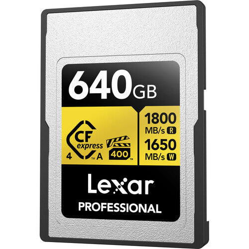 Lexar 640GB Professional GOLD CFexpress 4.0 Type A Memory Card