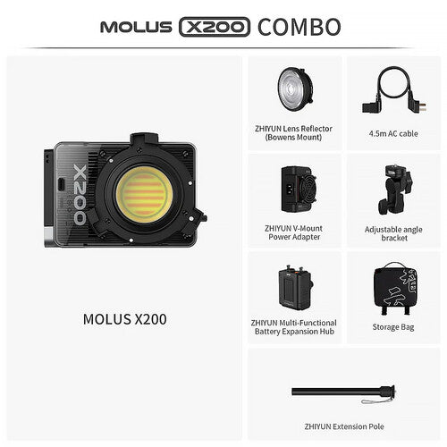 Zhiyun Molus X200 Bi-Color COB LED Light (Combo Kit)