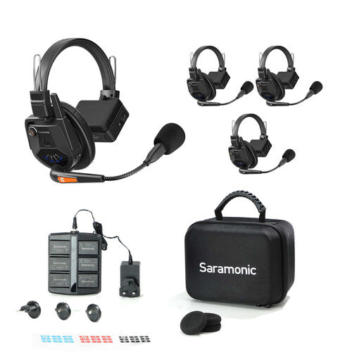 Saramonic WiTalk9-3S 3-Person Full-Duplex Wireless Intercom System with Single-Ear Headsets (1.9 GHz)