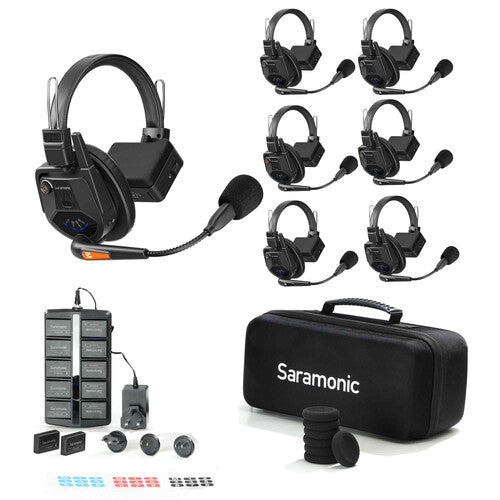 Saramonic WiTalk9-6S 6-Person Full-Duplex Wireless Intercom System with Single-Ear Headsets (1.9 GHz)