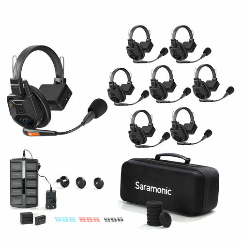 Saramonic WiTalk9-7S 7-Person Full-Duplex Wireless Intercom System with Single-Ear Headsets (1.9 GHz)