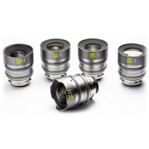 NiSi ATHENA PRIME Rewind cinema prime lens set showing multiple focal lengths in ARRI PL mount