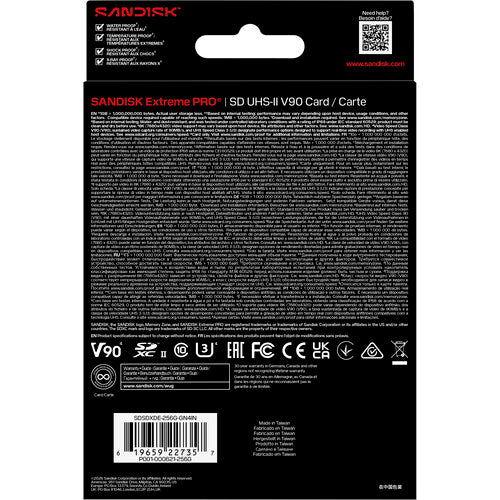 SanDisk 256GB Extreme PRO UHS-II SDXC Memory Card