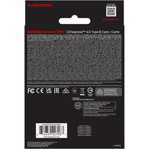 SanDisk 2TB Extreme PRO CFexpress 4.0 Type B Memory Card