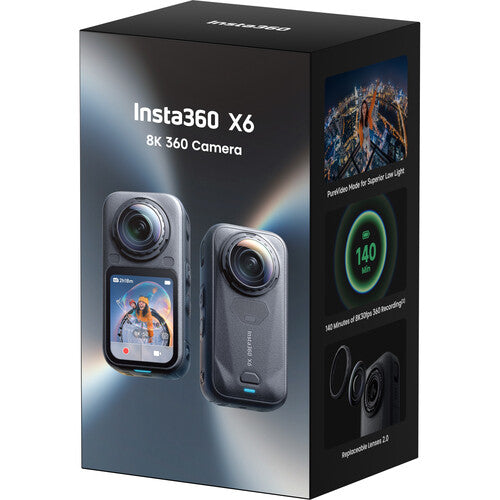 Insta360 X6 360 Degree 8K Camera Essentials Bundle (Midnight Black)