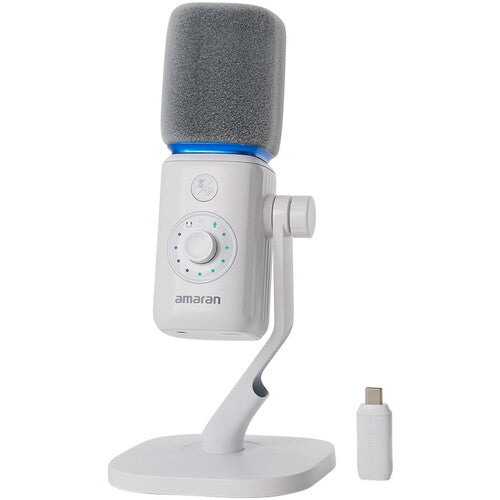 amaran Mic Wireless Dynamic Supercardioid Microphone Desktop Stand Kit (White)