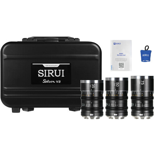 Sirui Saturn V2 T2.9 1.6x Full Frame Anamorphic 3-Lens Set (Sony E, Neutral Flare)