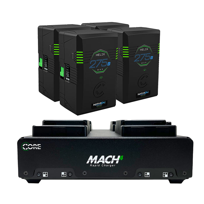 Core SWX 4x Helix Max 275 Lithium-Ion Dual-Voltage Battery with MACH-4 4-Position Battery Charger Kit (275Wh, B-Mount)
