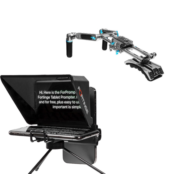 Small Rig Prompter Fortinge MIA-XL Mobile Prompter with Kondor Blue Shoulder Rig MKII Bun ...