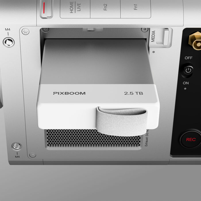 Pixboom Spark Camera PL Mount Silver with high-speed Pixboom Pro recording card media slot