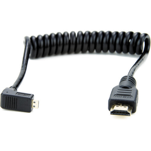 Atomos Right-Angle Micro to Full HDMI Coiled Cable (11.8-17.7")