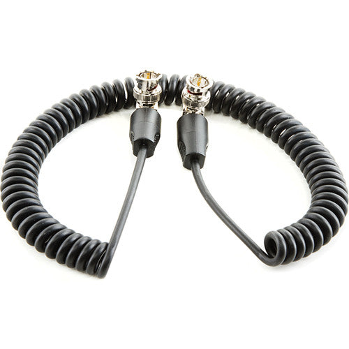 SHAPE Coiled SDI Cable with Right Angle Connectors (20")