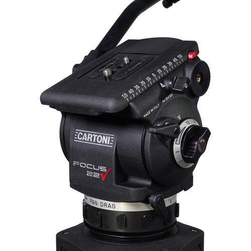 Cartoni Focus 22 Fluid Head with H602 Tripod Legs & Mid-Spreader (100mm)