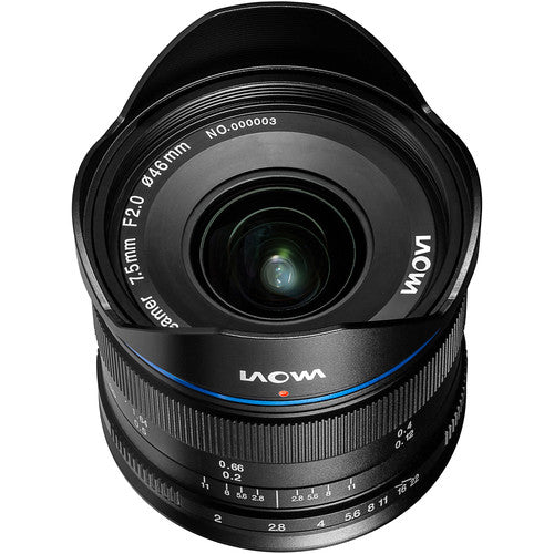 Venus Optics Laowa 7.5mm f/2 MFT Lens for Micro Four Thirds (Ultra-Light Version, Black)