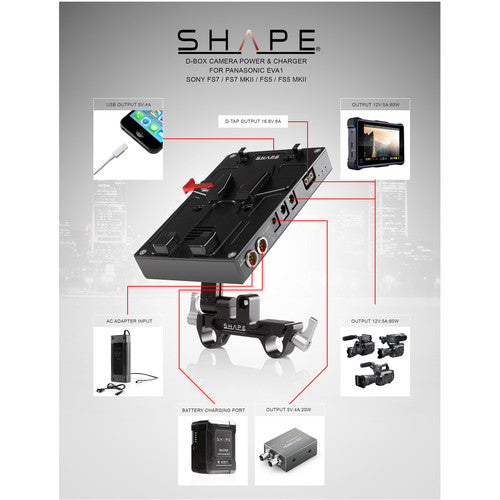 SHAPE D-Box Camera Power And Charger For EVA1, FS7, FS7M2, FS5, FS5M2