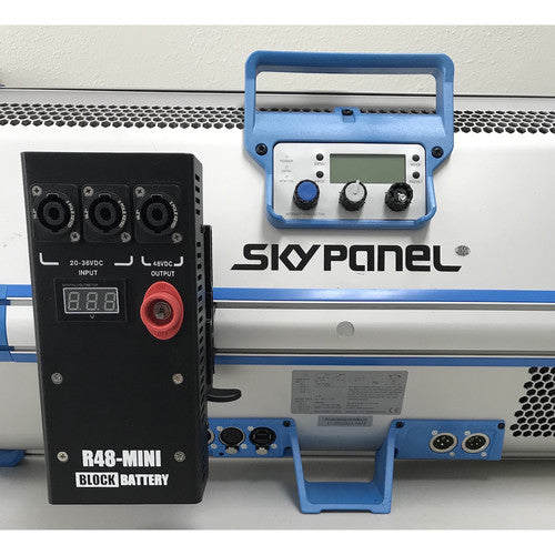 Block Battery R48-Mini Dual Voltage 28 & 48 VDC Regulator with Skypanel Light Mount Adapter