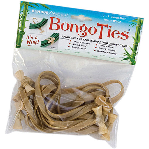 BongoTies Bamboo 5 Elastic Cable Ties (10 Pack) - Natural — Hot Rod Cameras