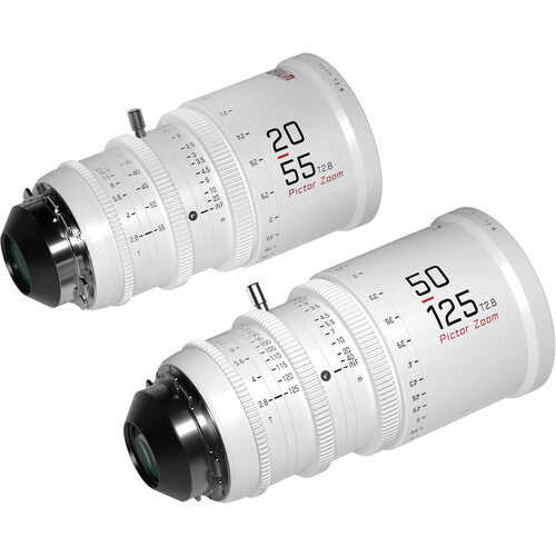 DZOFilm Pictor 20-55mm and 50-125mm T2.8 Super35 Zoom Lens Bundle (PL and EF Mount, White)