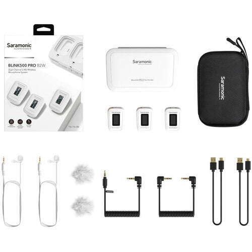 Saramonic Blink 500 Pro B2 2-Person Digital Camera-Mount Wireless Omni Lavalier Microphone System (2.4 GHz, Snow White)