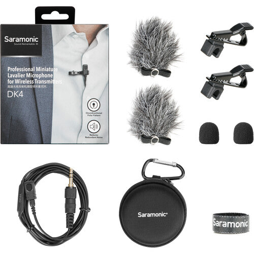 Saramonic DK4A Professional Broadcast Omnidirectional Lavalier Microphone (Locking 3.5mm Connector)