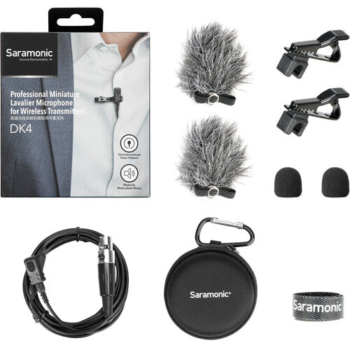 Saramonic DK4E Professional Broadcast Omnidirectional Lavalier Microphone (Locking TA4F Connector)