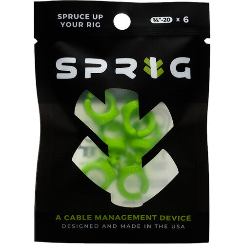 Sprig Cable Management Device for 3/8"-16 Threaded Holes (3-Pack, Green)