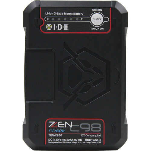 IDX System Technology ZENITH ZEN-C98G Gold Mount Lithium-Ion Battery (97Wh)
