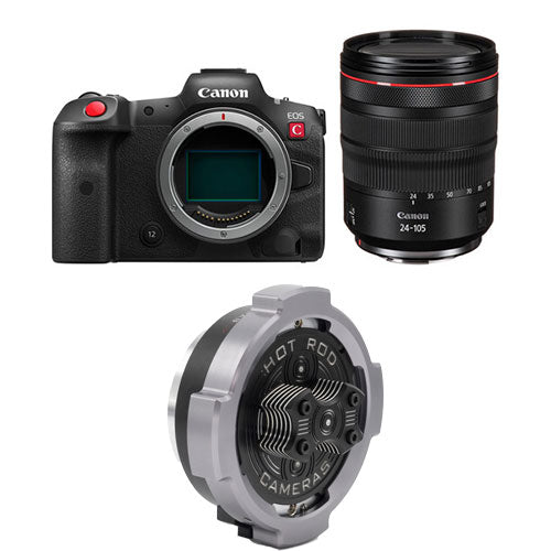 Canon EOS R5 C Mirrorless Cinema Camera with 24-105 f/4L Lens and Hot Rod Cameras PL to RF Mount Adapter (Mark II)