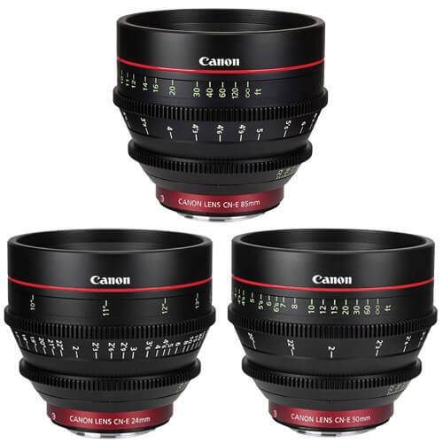Canon EF Cinema Prime 3 Lens Kit
