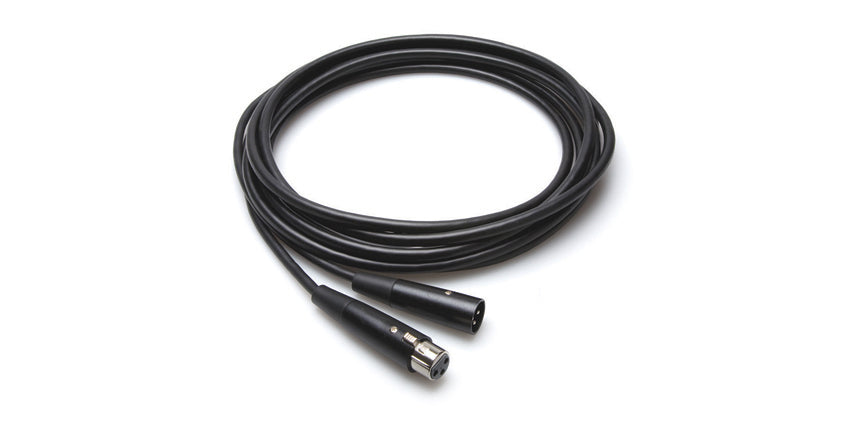 Hosa Technology 3-Pin XLR Male to 3-Pin XLR Female Balanced Microphone Cable (Black Connectors) - 10'