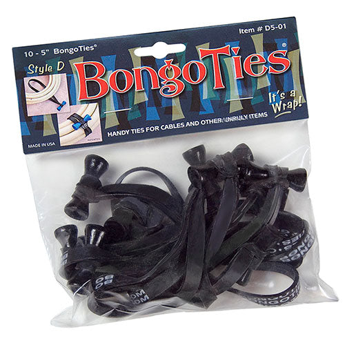 BongoTies Style D (10-Pack, Obsidian)