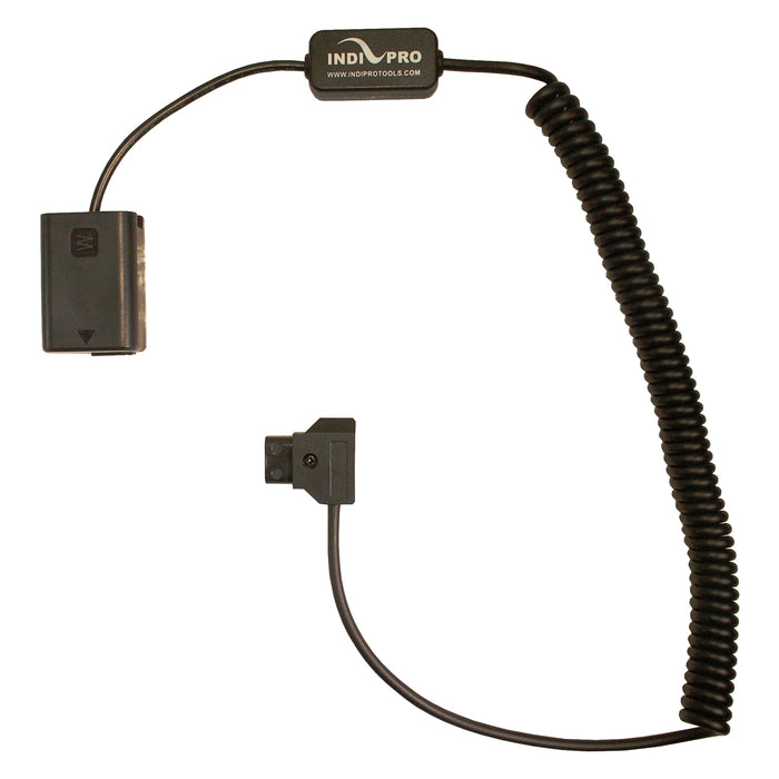 Indipro Video Noise Free Inline Regulated Coiled D-Tap to Sony NP-FW50 type Dummy Battery