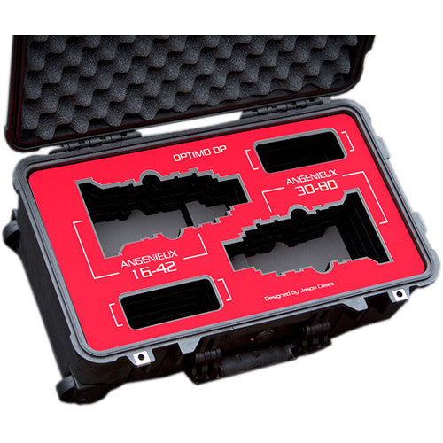 Jason Cases Protective Case for Angenieux Optimo DP 16-42mm & 30-80mm Lens (Red Overlay)