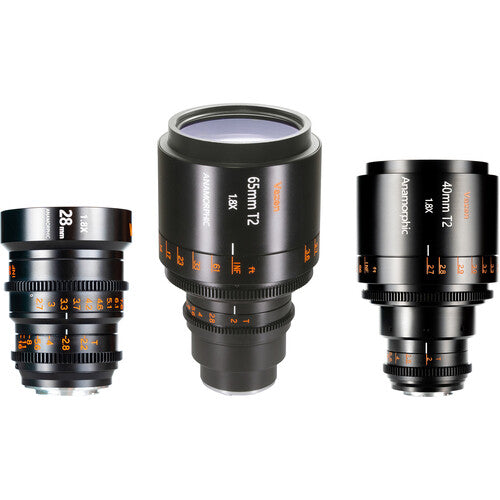 Vazen 28, 40, 65mm 1.8x Anamorphic Lens Bundle with Case (RF Mount)